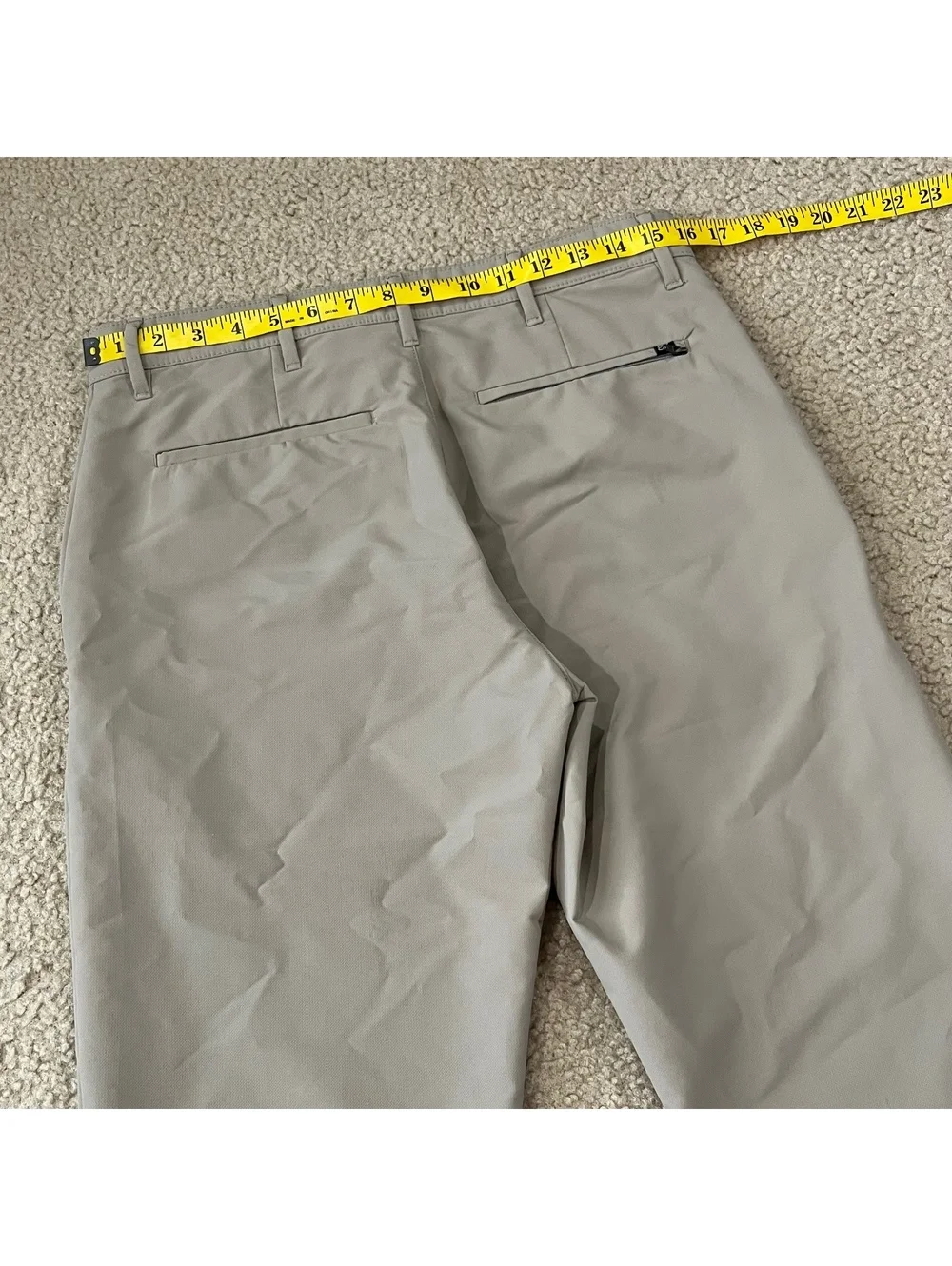 Banana Republic Mens Performance Stretch Pants 32x34 Tan Slim Flat Front